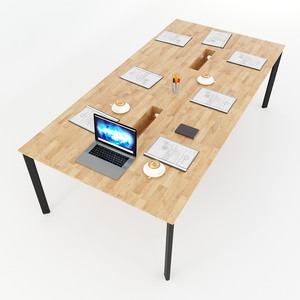 Concept HBOV011 Minimalist Oval Conference <b>Table</b> 240x120 for <b>Office</b> Hotel School Home <b>Office</b> Durable Metal Wood/MDF Materials - Product Image 4