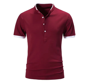 Hombres Moda Hombre Golf Ropa Verano Manga Corta Básico Stand Collar POLO Camisa Hombres Deportes Camiseta - Product Image 3