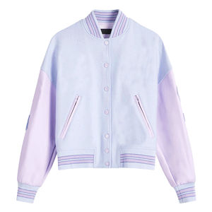 Chaqueta Universitaria Regular para Mujer, Bordada Personalizada, Reversible, Ecológica, de Lona, Chaqueta Deportiva de Otoño Invierno, Elegante, de Seda Cruda - Product Image 1