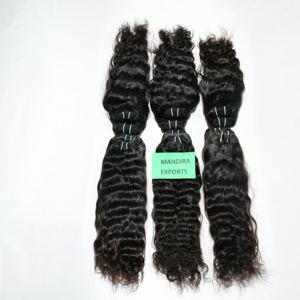 ผมมนุษย์ผมลอนธรรมชาติสองชั้นเครื่องทำสีบริสุทธิ์จากเรมี่100% อินเดีย - Product Image 4