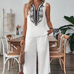 Conjunto de traje Salwar de rayón con estampado bordado para mujer DE LA India algodón Kurta Pant Co ord set Collection - Product Image 1