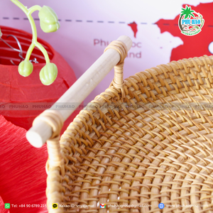 Bandejas de ratán tejidas de producto superior que se mezclan naturalmente con cualquier exportación interior moderna o rústica de Vietnam - Product Image 2