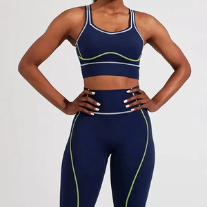 Conjunto de Yoga de talla grande para mujer, manga sin costuras, menos dos piezas, ropa de gimnasio, precio al por mayor, conjunto de Yoga hecho por MOVATEXTILES - Product Image 1