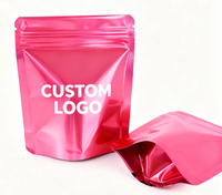 Sachet refermable holographique personnalisé avec logo, en Mylar, de qualité alimentaire, anti-odeur, réutilisable, pour sucre, bonbons, biscuits et snacks