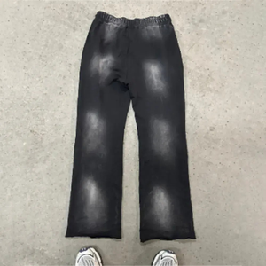 Pantalones de chándal acampanados lavado ácido de alta calidad para hombre logotipo personalizado parche desgastado pantalón de Jogger de lana bordado pantalones activos - Product Image 5