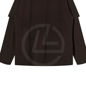 เสื้อเชิ้ตผ้าฝ้ายสองชั้นชายสไตล์สตรีทพร้อมไหล่ตกและทรงโอเวอร์ไซส์ - Product Image 6