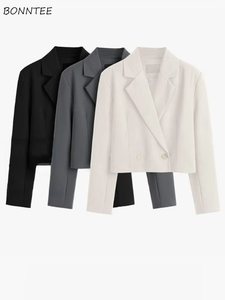 Blazers recortados para mujer nueva primavera estilo coreano Chic prendas de vestir Oficina señoras elegante temperamento diseñado Chic Popular Streetwear - Product Image 5