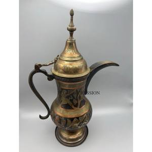 Arabic Dallah Coffee Pot Brass Made Handmade Kitchen Item Dallah <b>Tea</b> and Coffee Server Table and <b>Party</b> Decorative and Kitchen - Product Image 1