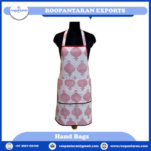Hot Selling <b>Aprons</b> Custom Indian Block-Printed 100% Breathable 20 Sheeting Cotton 83 Cms <b>Kitchen</b> <b>Apron</b> For Sale - Product Image 4