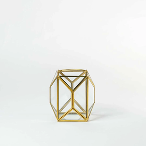 Terrarios de geometría de vidrio para decoración o centro de mesa de boda cúpula colgante de cobre dorado y vidrio - Product Image 3