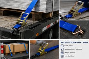 Trailer <b>Cargo</b> Securing Ratchet Tie Down Strap Polyester 100mm 10000kg High Strength for Load Control Custom OEM Service - Product Image 2