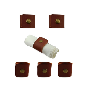 แหวนผ้าเช็ดปากหนังแฟชั่นแบบเรียบสำหรับตกแต่งโต๊ะในโรงแรม - Product Image 6