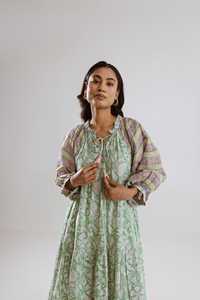 Vestido largo de algodón Anarkali estampado Kurti para mujer con traje Dupatta India nueva colección 2025 - Product Image 4