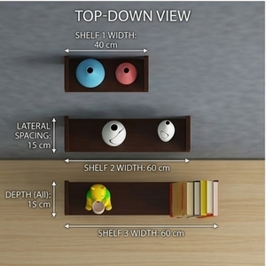 <b>Wall</b> <b>Mounted</b> Wooden Storage <b>Shelf</b> 3 Tier Minimalist Design for Behind Doors or <b>Walls</b> - Product Image 3