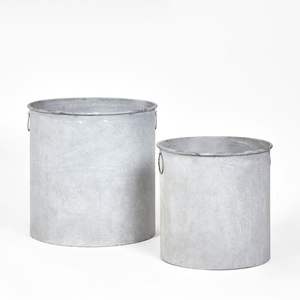 Porte-pot d'herbes en étain urbain panier galvanisé pour la maison jardin utilisation décorative jardinière de sol en métal galvanisé - Product Image 1