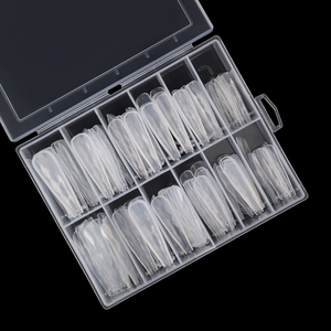 Bán buôn 120 chiếc móng giả 3D phủ men pha lê, móng acrylic nối dài kiểu stiletto, móng giả phủ kín, khuôn móng kép - Product Image 1