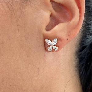 Boucles d'oreilles en diamants de laboratoire certifiés IGI, or 10k 14k 18k, style de bijoux moderne, fabrication artisanale, or jaune rose blanc, pour offrir en cadeau - Product Image 6