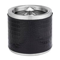 Seau à glace à vin haut de gamme en acier inoxydable, modèle Villa, décoration de pièce, bar, luxe léger, cuir PU portable, pliable, durable, pour les fêtes