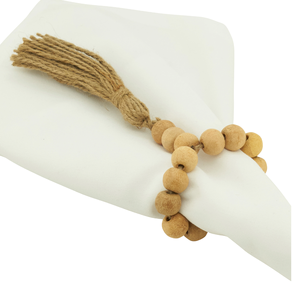 Servilletero de cuentas de madera Servilletero de madera Decoración de mesa Cuentas de madera hechas a mano Servilletero elegante al mejor precio - Product Image 4