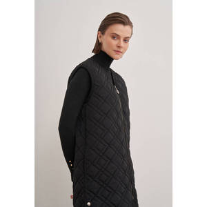 Women's Vintage Woolen <b>Knitted</b> Zip-Up V-Neck <b>Vest</b> - Product Image 3
