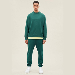 Conjunto de Pantalones y Sudadera Deportiva de Forro Polar para Hombre, con Logotipo Personalizado 2025, Informal, de Invierno, Transpirable, con Cierre de Cremallera de un Cuarto, Dos Piezas, al por Mayor - Product Image 1