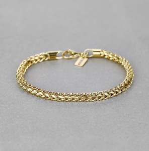 Bracelet Homme Moderne en Acier Inoxydable avec Chaîne Franco 5mm Finition Or Pendentifs Fins et Bijoux à Breloques - Product Image 1