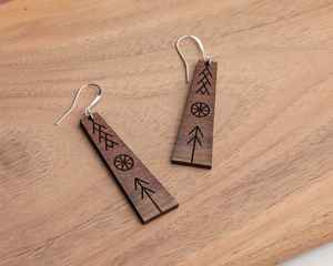 Pendientes Colgantes Clásicos Hechos a Mano para Mujer, Material de Madera Natural, Pendientes de Madera para Aniversario - Product Image 1