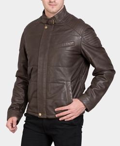 Chaqueta de motorista de cuero Vintage de alta calidad para hombre, recién llegado, ropa de exterior a prueba de viento a la moda, chaqueta de cuero de invierno para hombre - Product Image 1