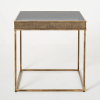 Carré Or Pied En Acier Inoxydable Dessus En Marbre Rond Salon Mobilier De Maison De Luxe Côté Centre Café Thé Table