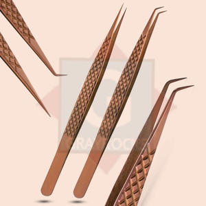 Pince à épiler d'extension de cils avec embouts en fibre pince à épiler haute précision en acier inoxydable pour outils de maquillage Volume - Product Image 1