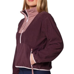 Recién llegado, sudaderas con media cremallera para mujer, diseño personalizado, cuello levantado, venta directa de fábrica en línea para la temporada de invierno, logotipo frontal - Product Image 4