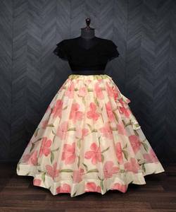 Lehenga Choli imprimé numérique Georgette à la mode avec Dupatta Party Wear fabrication prix de gros vêtements ethniques - Product Image 6