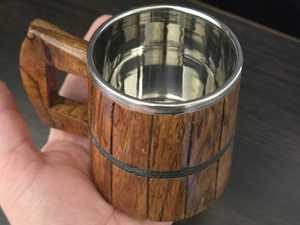 Taza de viaje de madera de roble Natural hecha a mano personalizada ecológica cerveza Stein Tankard taza de té nuevo diseño taza de café para padrinos de boda - Product Image 5