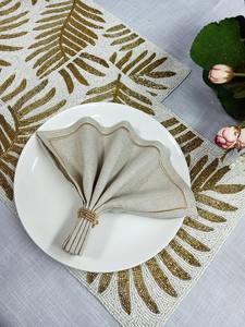 Silver <b>Beaded</b> Luxury Embroidery <b>Placemats</b> High Quality Eco-Friendly Heat Resistant Wedding Decorative Fashionable Customized - Product Image 2