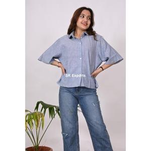 Camisas Bohemias de diseñador para mujer, blusa informal de lino y algodón de verano, blusa Khadi de negocios, botón a cuadros sencillo suelto para oficina - Product Image 1