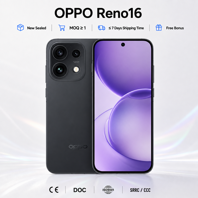 OPPO Reno 16 5G Octa Core CDMA 6.32 Inch 1.5K OLED 120Hz Dimensity 8550 200MP Quad Camera 12GB 256GB Global Firmware Smartphone
