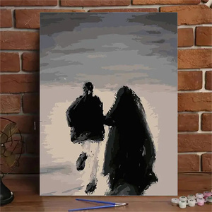 Kit de <span class=keywords><strong>peinture</strong></span> <span class=keywords><strong>par</strong></span> numéros DIY pour adultes, toile murale, art abstrait <span class=keywords><strong>noir</strong></span> <span class=keywords><strong>et</strong></span> <span class=keywords><strong>blanc</strong></span>, couple, décoration murale pour la maison, cadeau de la Saint-Valentin - Product Image 2