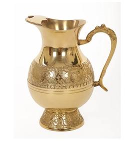 เหยือกน้ำโลหะสำเร็จรูปทำด้วยมือคุณภาพสูงเหยือกน้ำดีไซน์เนอร์ทองเหลืองพร้อมที่จับดีไซน์ล่าสุด - Product Image 3