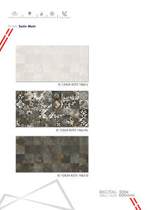 Carreaux de mur en céramique 300x600 mm pour salle de bain et cuisine avec surface de sculpture en sucre brillante mate pour la conception de murs intérieurs modernes - Product Image 2