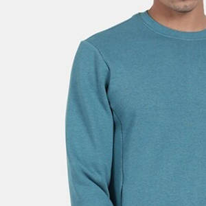 Sweat-shirt en polaire thermique d'hiver pour hommes 100% coton Long Durable Drop Shoulder Custom Full Sleeves Crewneck - Product Image 5