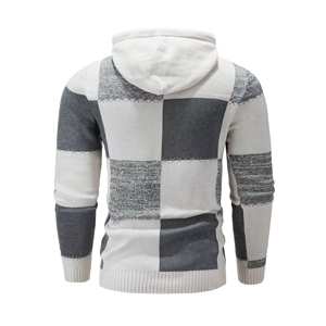 Suéter de punto a cuadros para hombre con estilo, diseño de bloque de Color, suéter de invierno cálido, Jersey informal de manga larga personalizable a la moda - Product Image 5