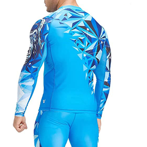 Meilleur Rash Guard MMA à manches longues respirant et à séchage rapide pour hommes, personnalisable OEM, gris, pour l'entraînement de la lutte et des arts martiaux - Product Image 6