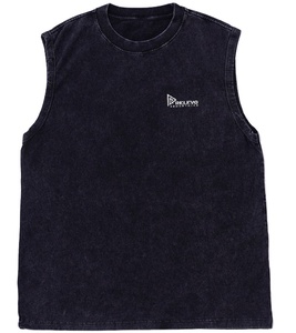 Camiseta de Manga Corta con Lavado Ácido Personalizada para Hombre, Oversize, 100% Algodón, Camiseta sin Mangas para Gimnasio, Estilo Urbano, Camiseta Básica para Músculos, Ropa de Verano para Fitness - Product Image 1