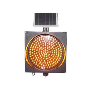 Factory wholesale solar powered warning traffic lights traffic safety LED strobe high speed anti-fog yellow flashing light