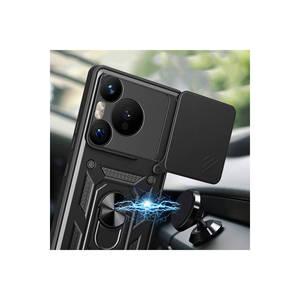 Étui magnétique noir en silicone avec protection coulissante de l'appareil photo pour Huawei Pura 70 Pro 5G, style élégant 'INS' pour téléphone portable Plus - Product Image 4