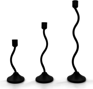 Soportes de velas decorativas multicabezales negros modernos 2025 para decoración del hogar y mesa de comedor acabado metálico caliente - Product Image 5