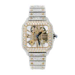 Reloj de diamantes Moissanite de movimiento automático para hombre de lujo, reloj analógico de acero inoxidable de 40mm, reloj de diamantes Iced Out - Product Image 1