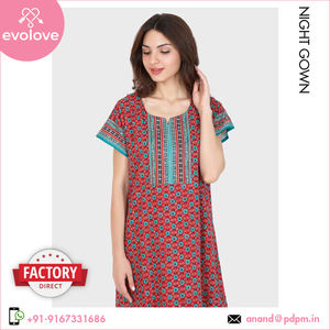 100% tela de popelina de algodón opciones personalizadas disponibles vestido de noche largo para mujeres para ropa de dormir ropa de salón de talla grande ropa de verano - Product Image 3