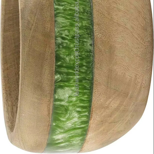 Tazón para Ensalada y Frutas de Madera de Mango Ecológico y Sostenible, Diseño Único con Acabado de Ríos Pequeños, Resina Epoxi Creativa, Estilo Vintage - Product Image 4