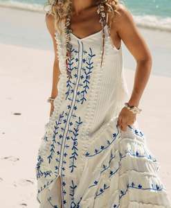 Blue Shirt <b>Dress</b> Vintage Midi Lightweight <b>Jersey</b> 100% Cotton Eco-Friendly Breathable Plus Size ODM <b>Summer</b> Beach - Product Image 4